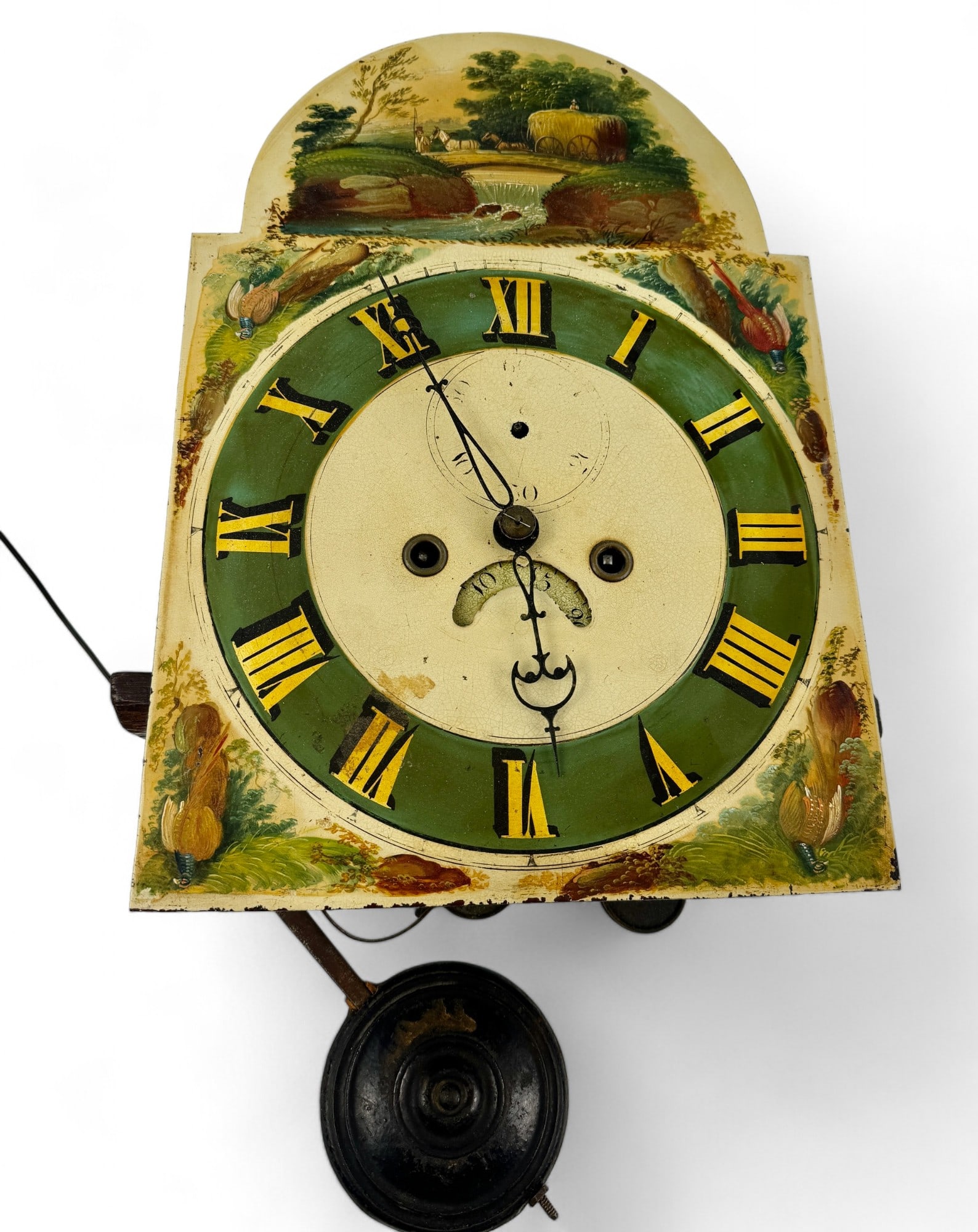 19th Century Painted Clock Face and Works (1 of 8)