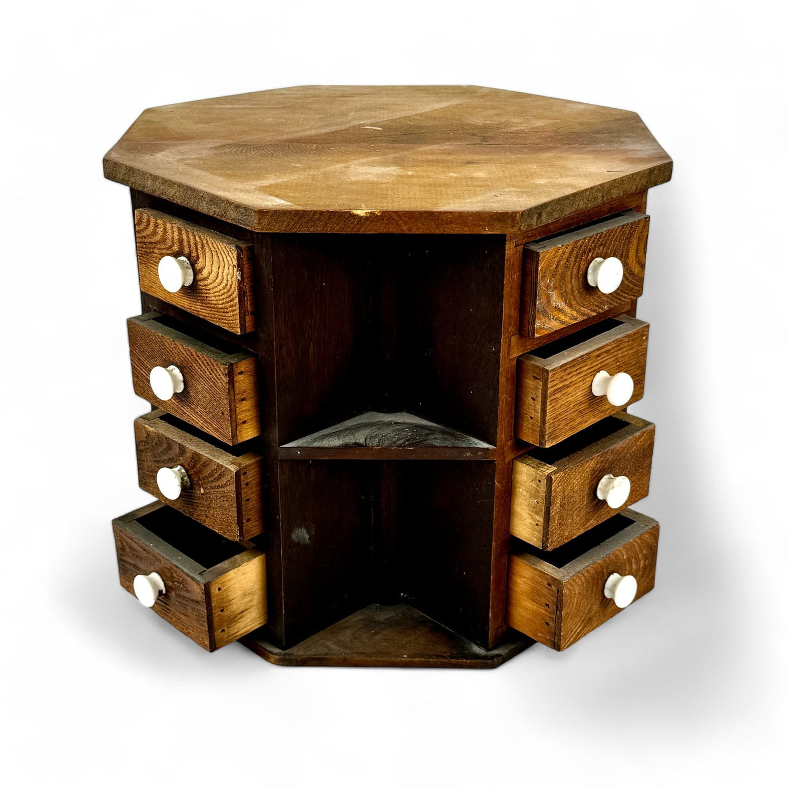 Antique Octagonal Spool Cabinet (1 of 4)