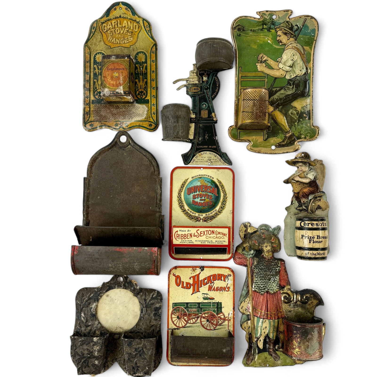 Group of Rare Tin Match Holders (1 of 7)