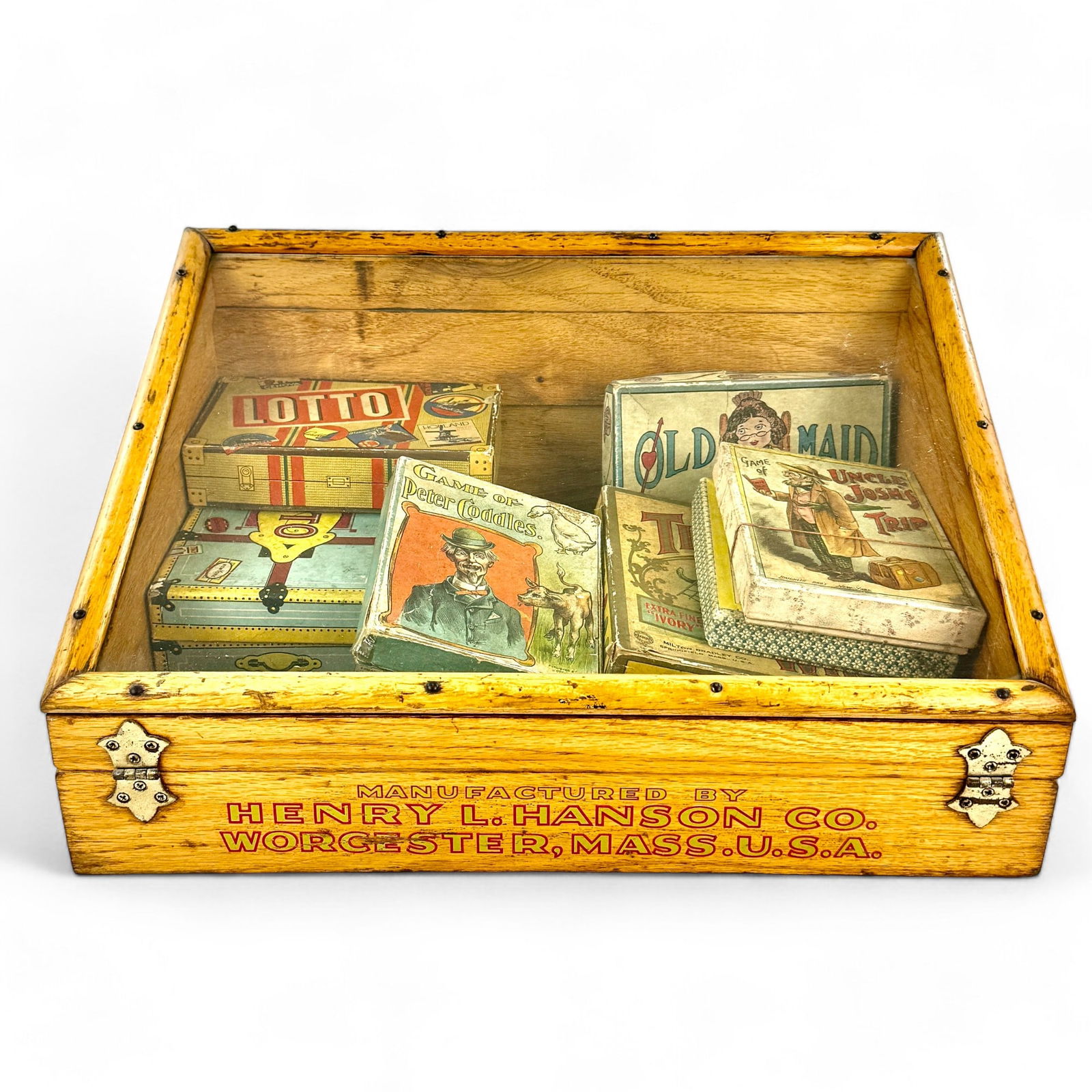 Henry Hanson Display Case Filled with Old Boxed Products (1 of 4)