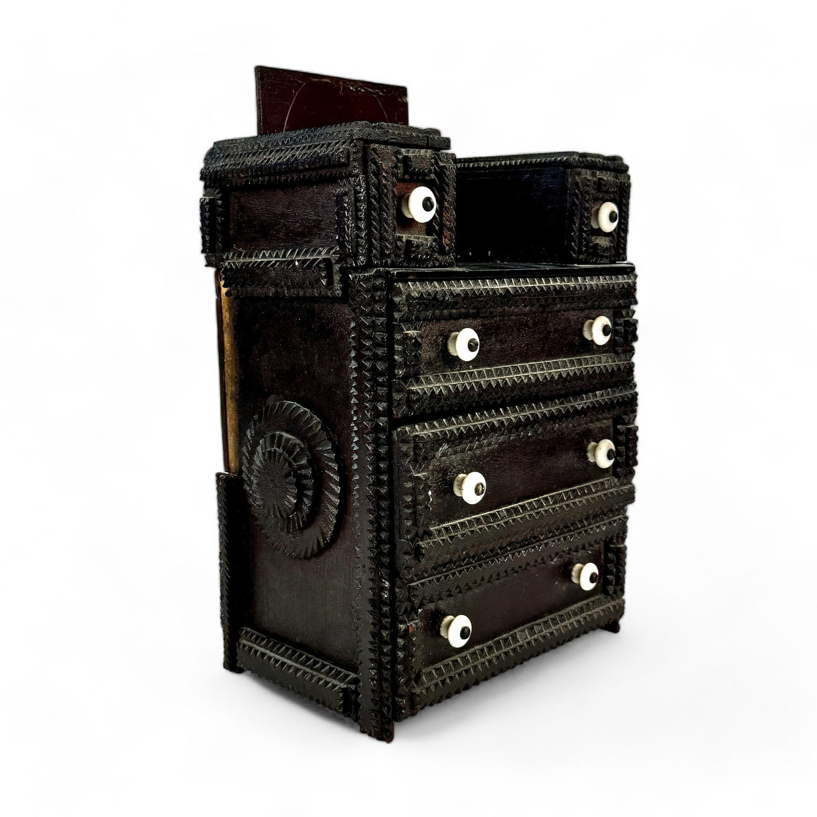 Tramp Art Miniature Chest of Drawers (1 of 4)