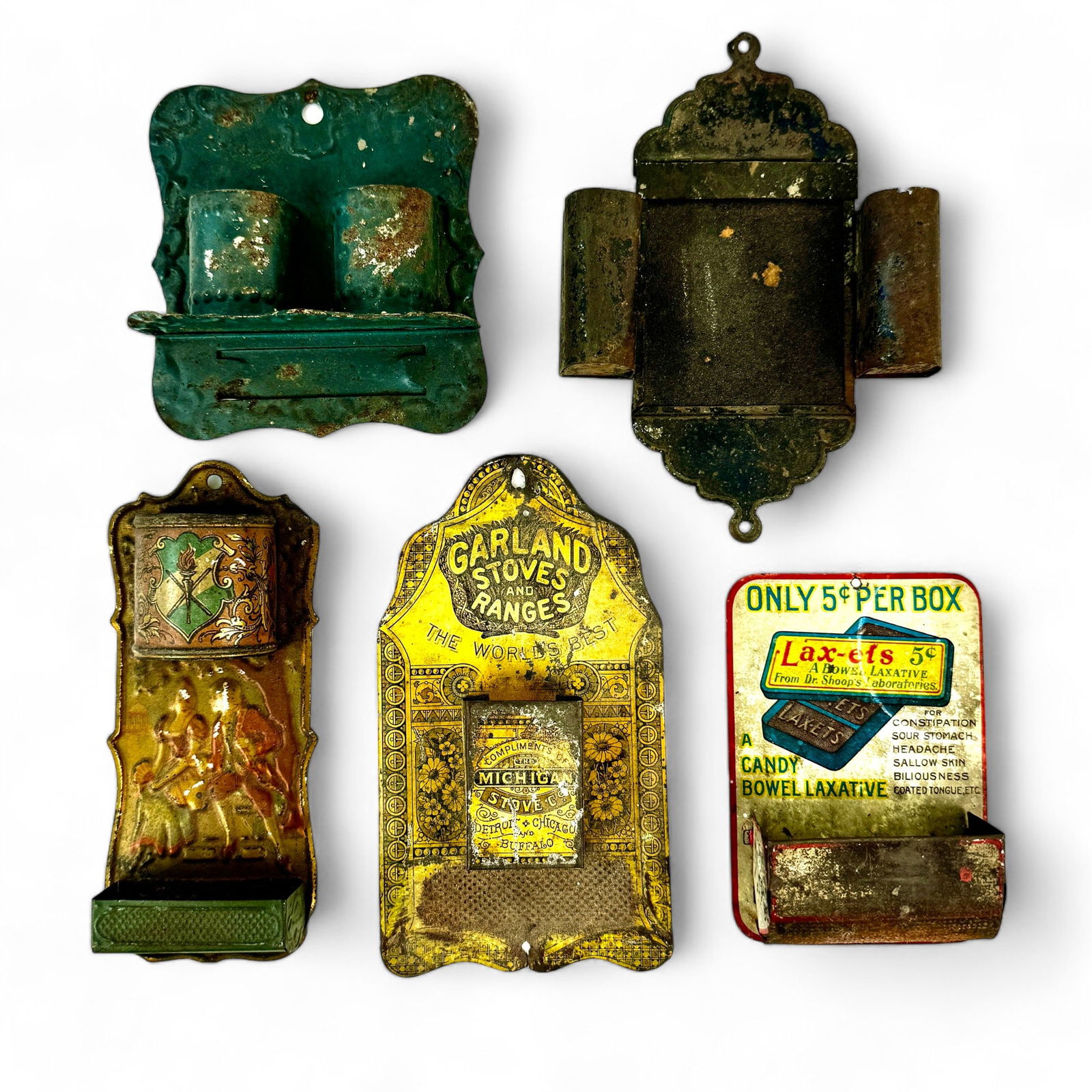 Tin Match Holders Including Lax-ets and Garland (1 of 4)