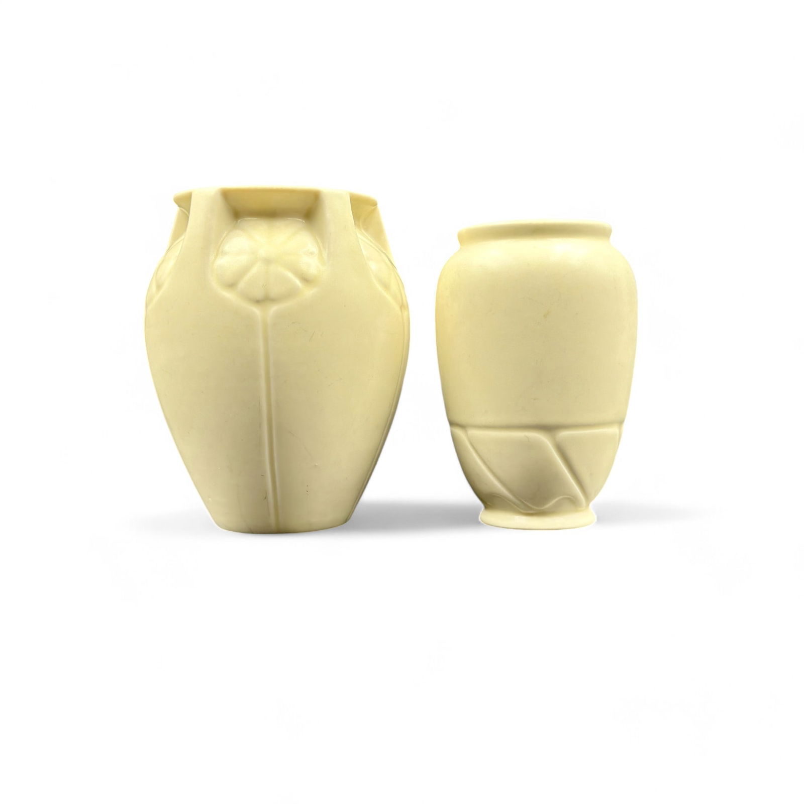 Rookwood Pottery: Pair of Mat White Vases