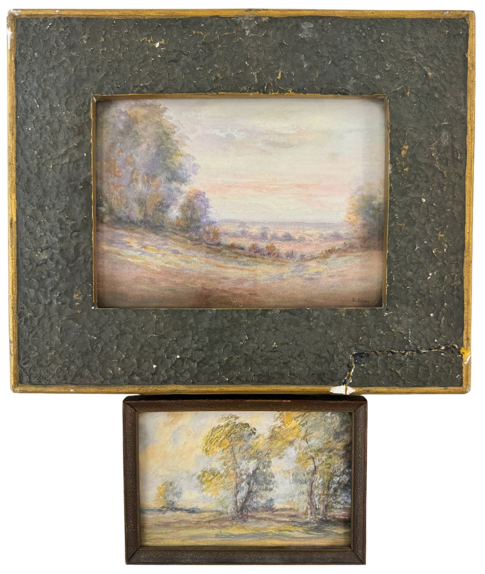 Pair of Watercolors by Ed Diers, Rookwood Artist (1 of 6)