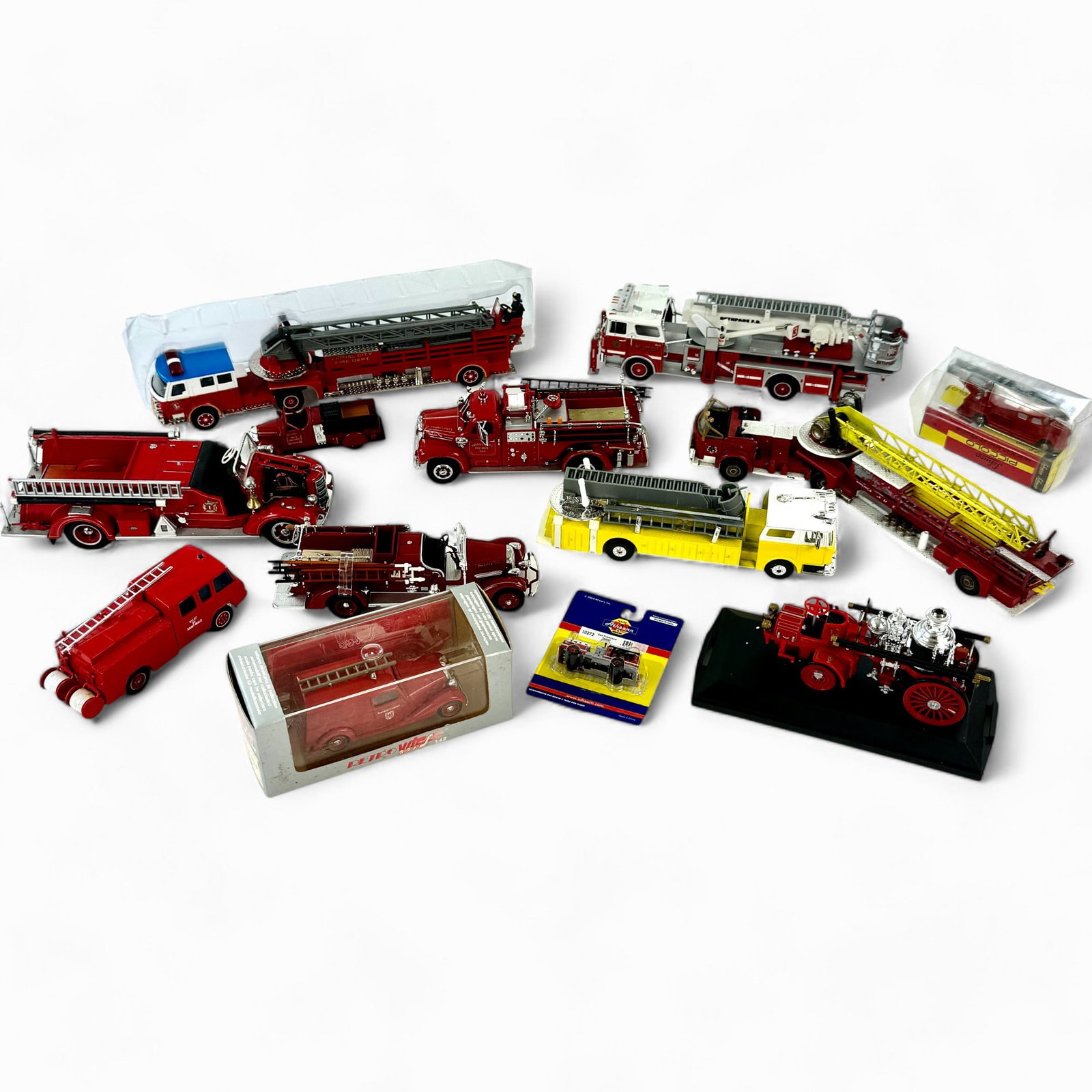 Collection of Toy Firetrucks: Including Bethpage, Lionel, several models, 11 in total.