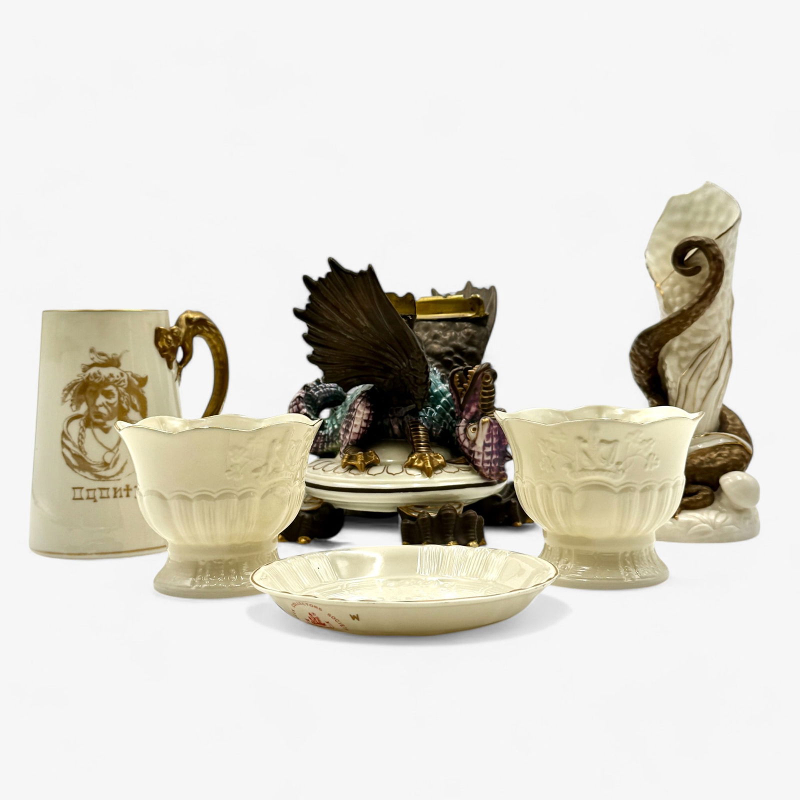 Belleek Grouping, 6 Pieces in Total (1 of 5)