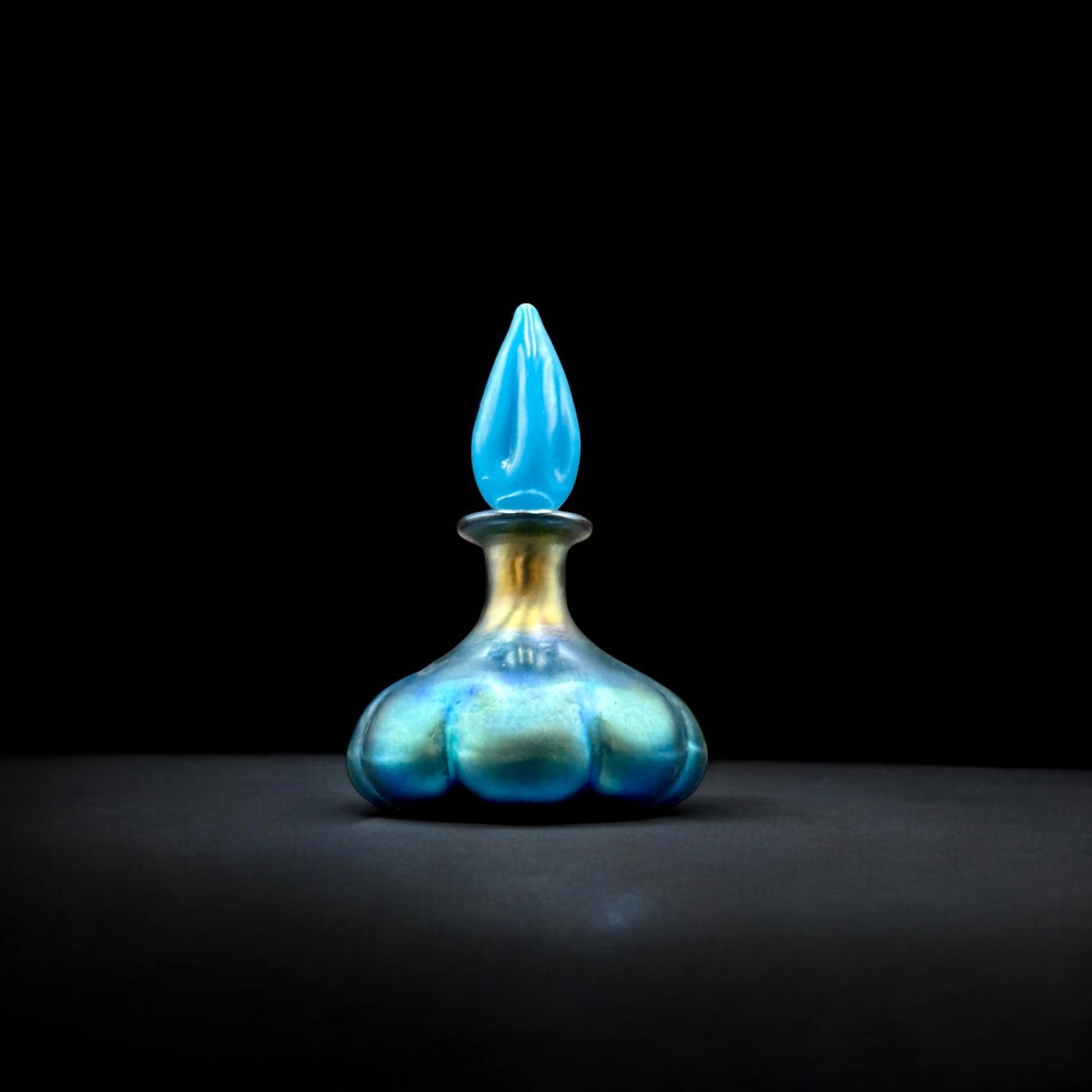 Steuben Blue Aurene Perfume Bottle (1 of 6)