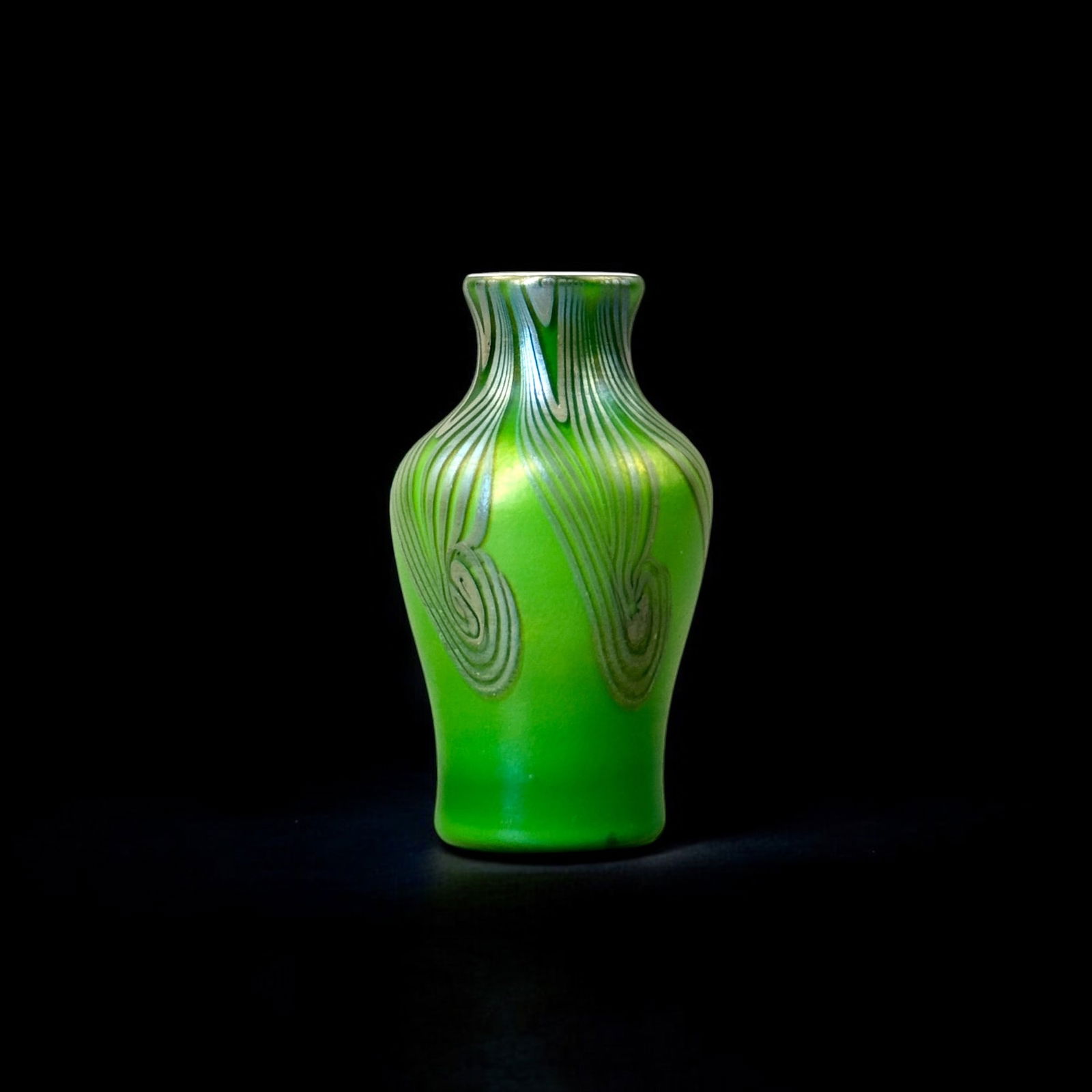 Steuben Green Iridized Cabinet Vase, 655 (1 of 6)