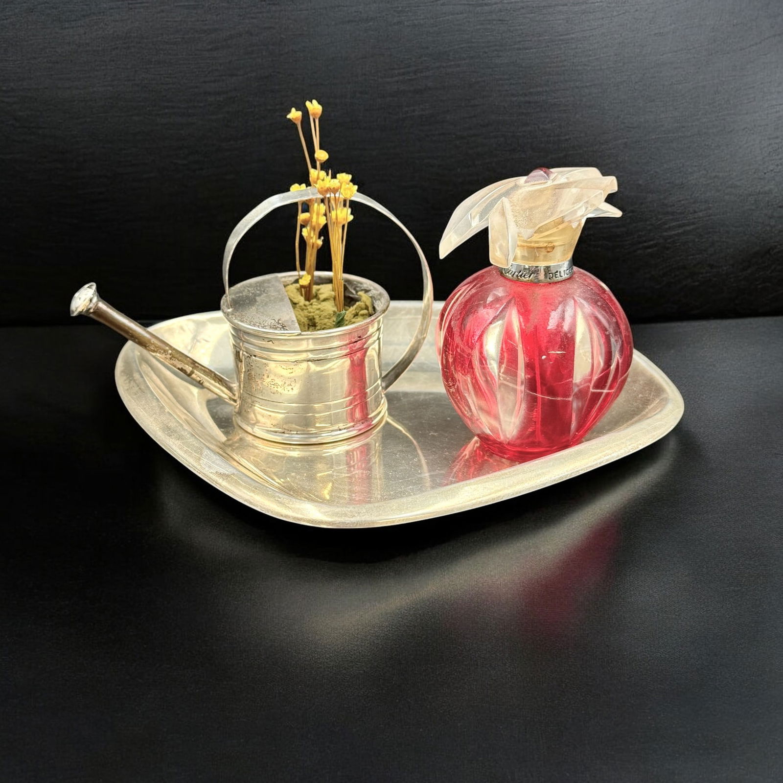 Cartier Sterling Tray, Perfume, and Watering Can (1 of 7)
