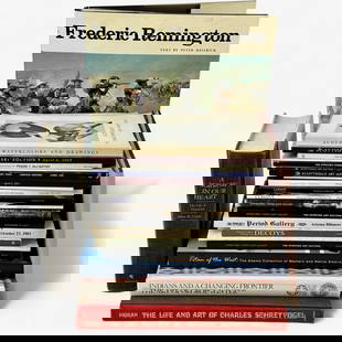 Collection of Western Art & Sporting Books: A group with some nice highlights, including books on George WInter, Remington, the Adams Collection, Schreyvogel, and many others.