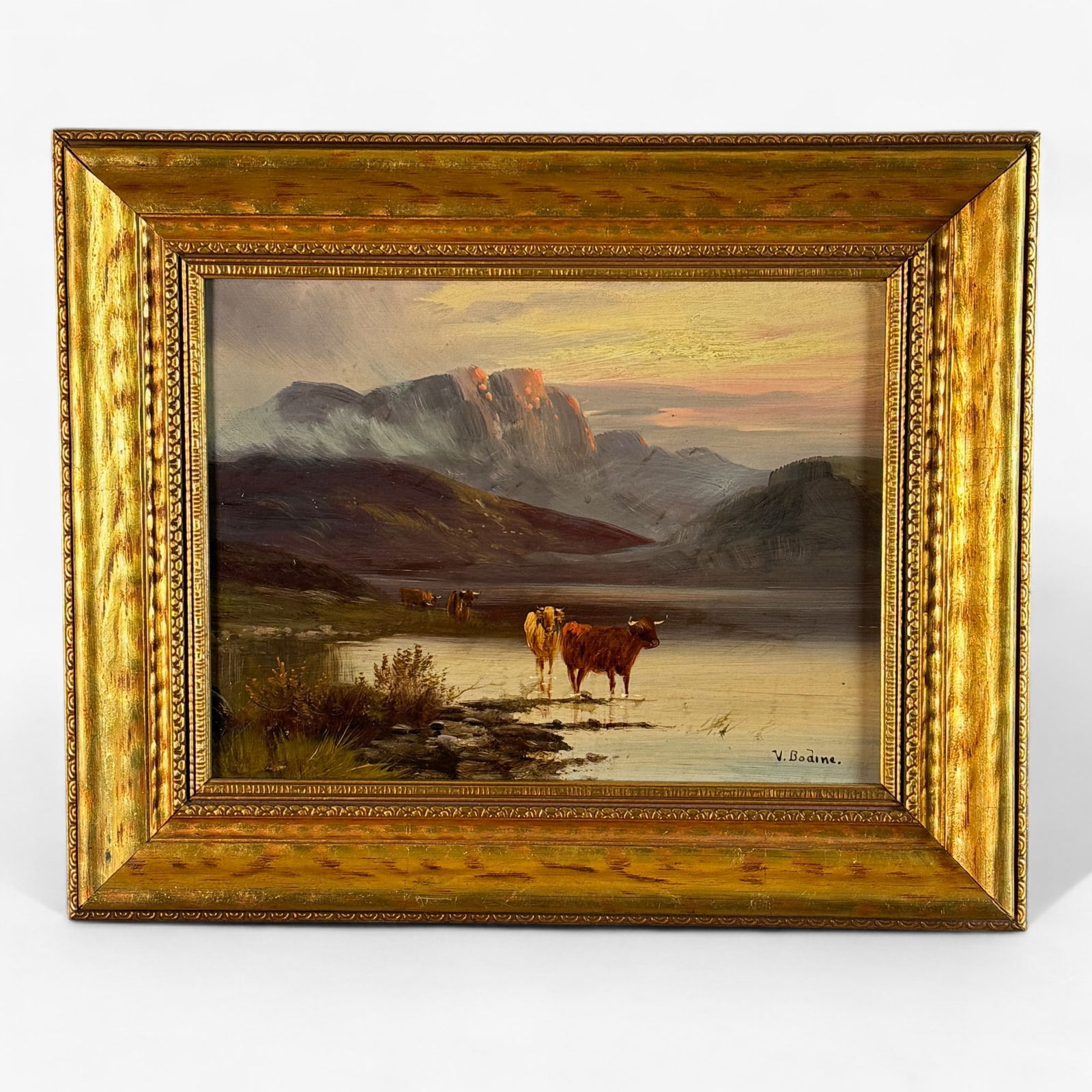 Pair of Signed European Oils on Board (1 of 5)