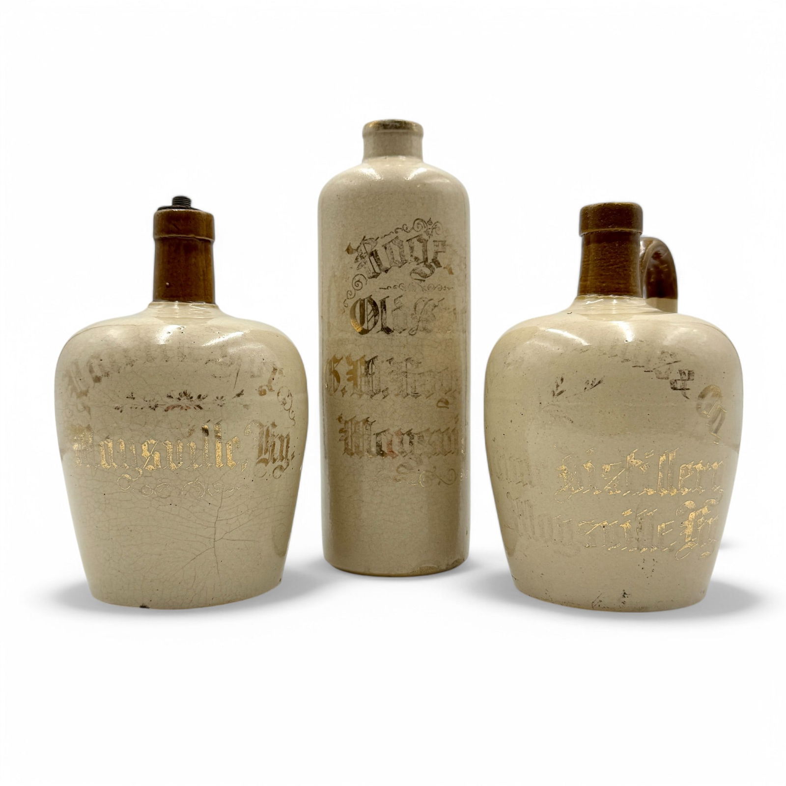Three Maysville, KY Stoneware Whiskey Jugs (1 of 5)