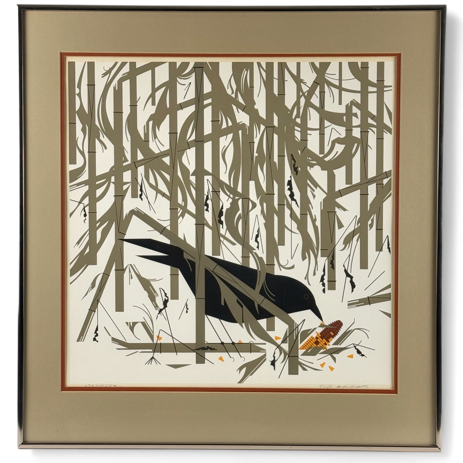 Charley Harper, "Crown in the Snow" (1 of 5)
