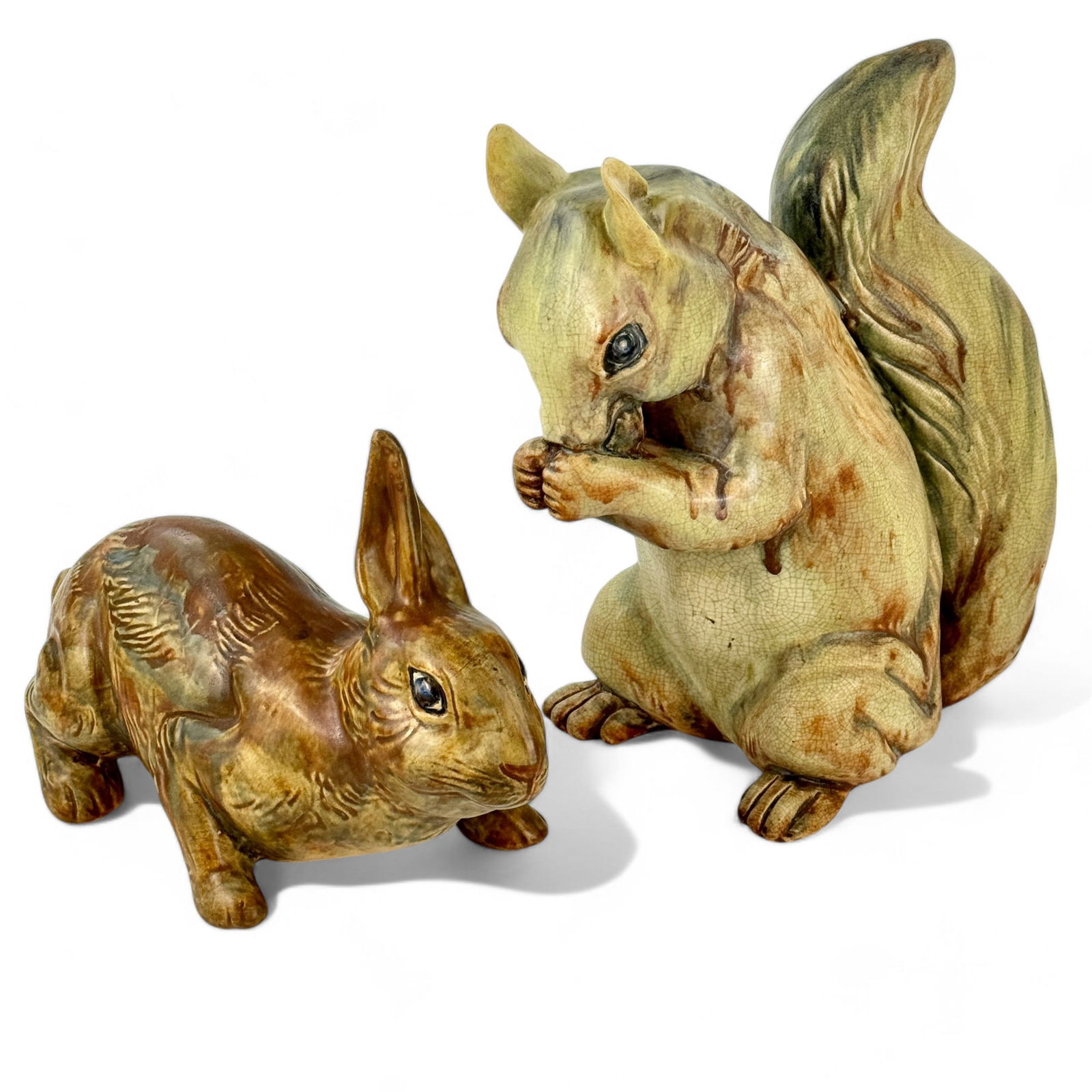 Weller Pottery: Pair of Gardenware Figures (1 of 9)