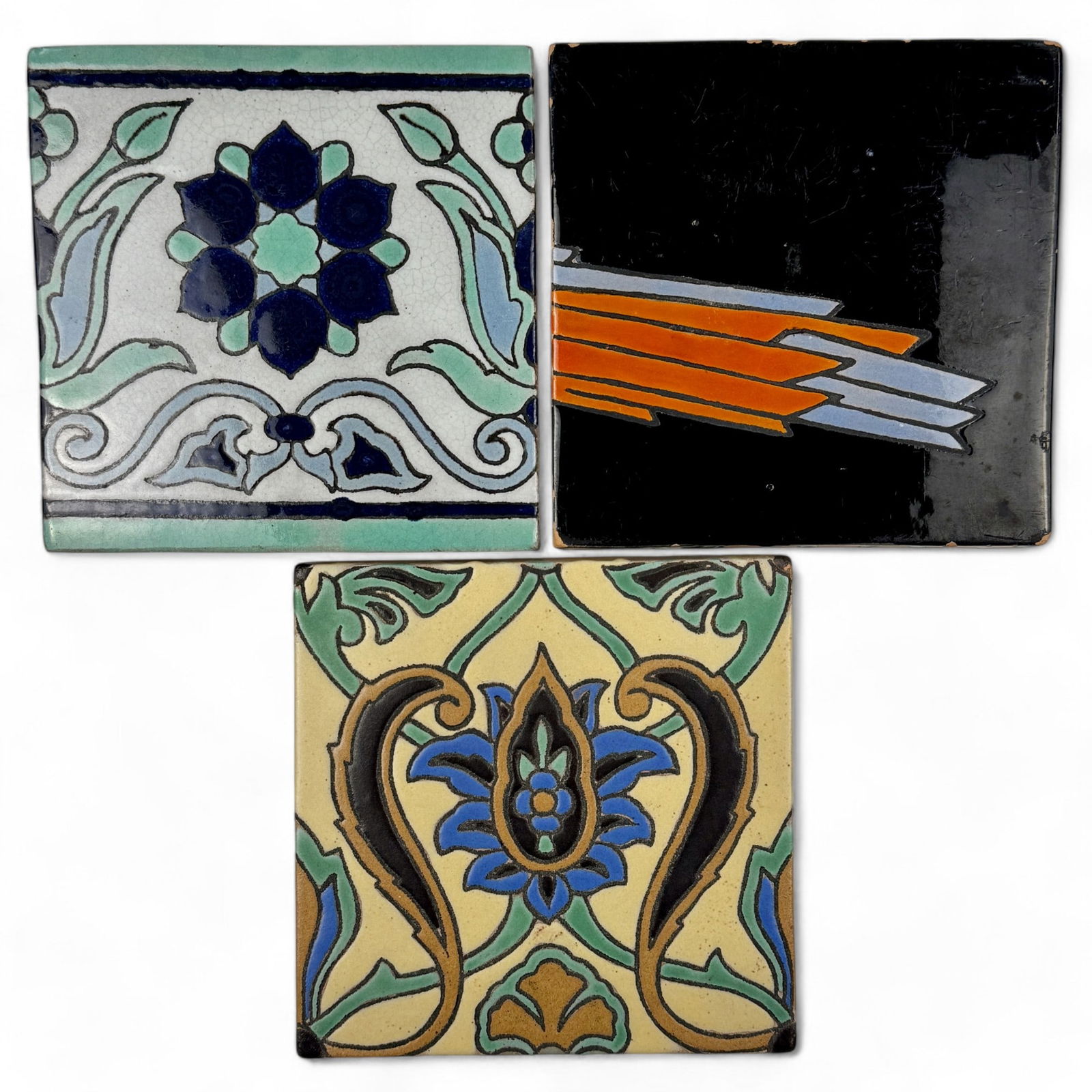 A Trio of Catalina Clay Products Art Pottery Tiles (1 of 6)