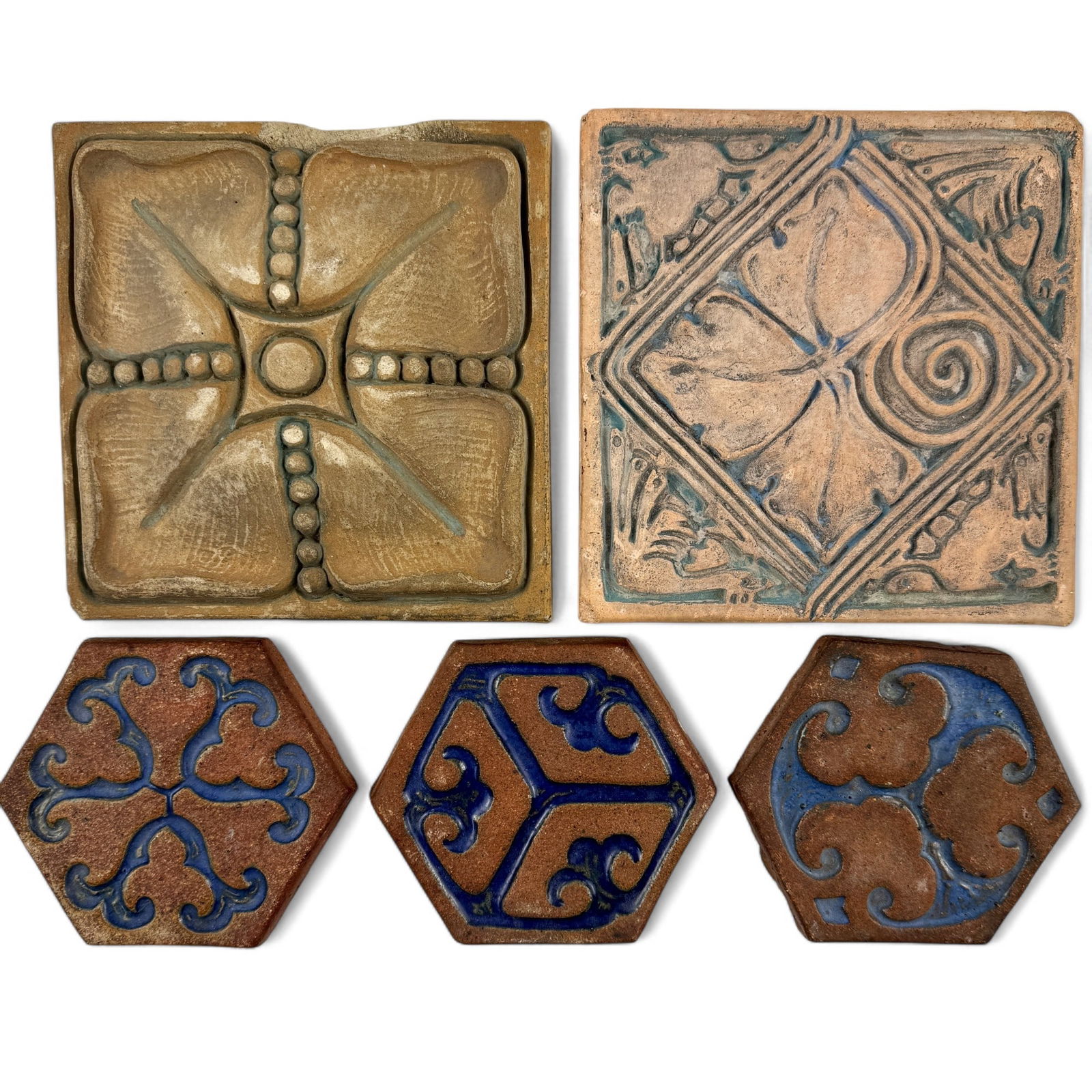 Group of 5 Ernest Batchelder Art Pottery Tiles (1 of 7)