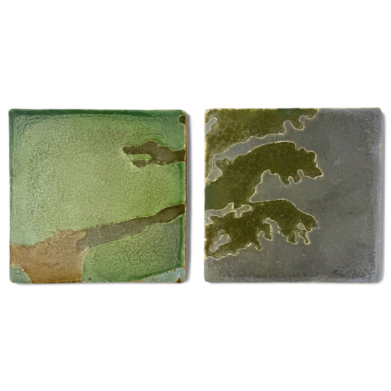 Pair of Early Van Briggle Faience Art Pottery Tiles (1 of 6)