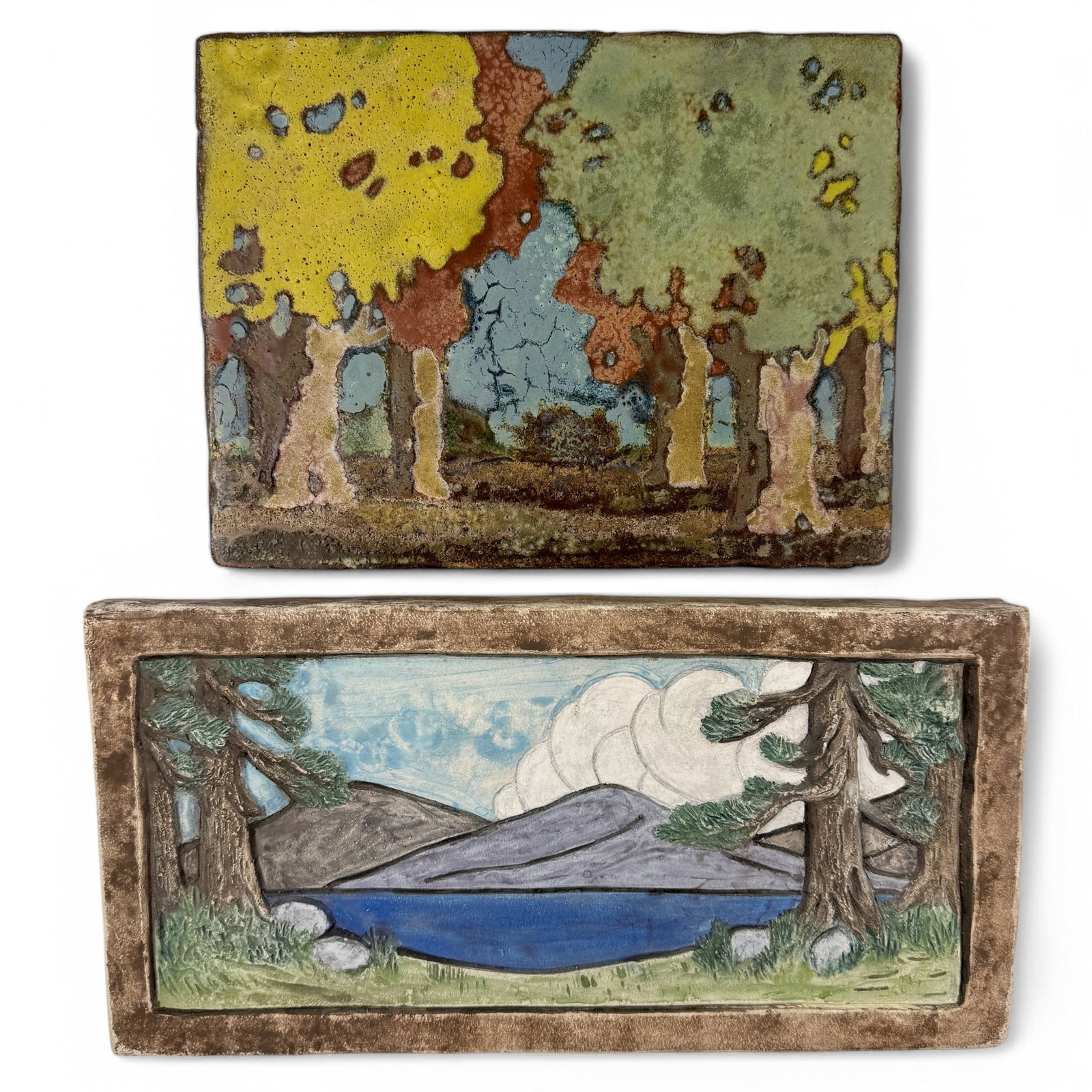 Two Contemporary Art Pottery Tiles with Scenic Motifs (1 of 9)