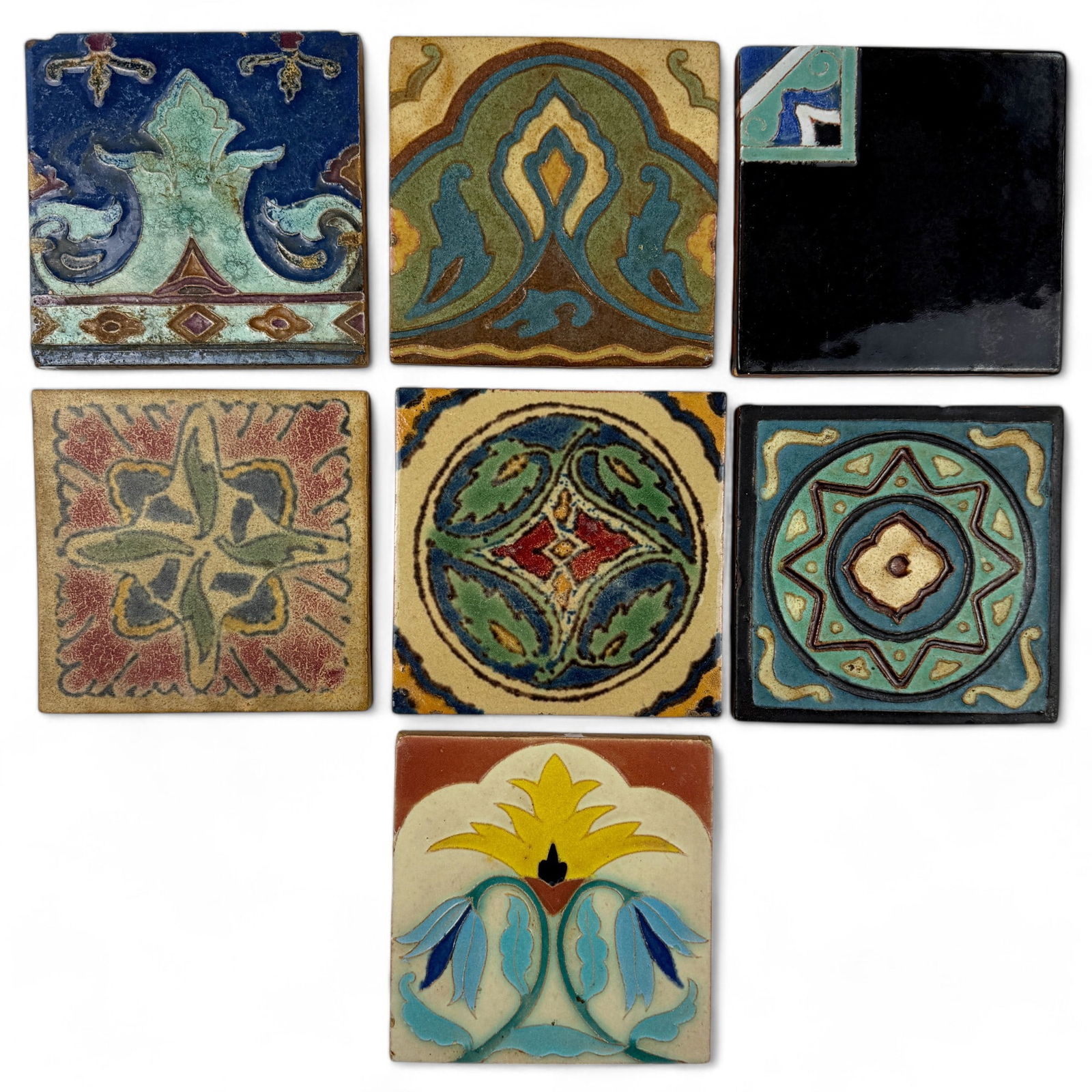 7 Art Pottery Tiles by Solon & Schemmel, PLUS (1 of 10)