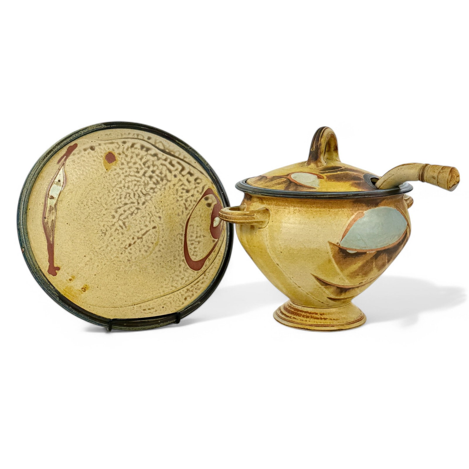 Nick Joerling Studio Pottery Tureen, Ladle and Plate (1 of 9)