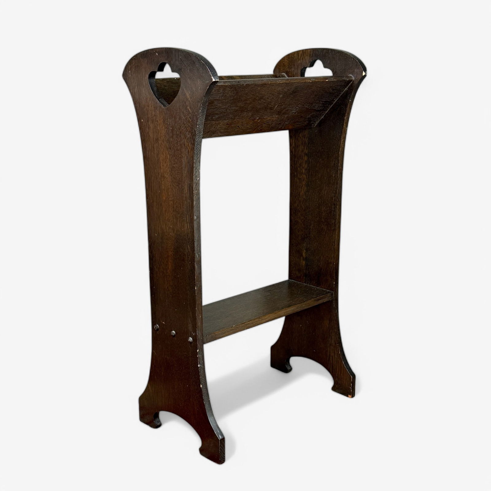 Arts & Crafts Oak Magazine Stand, Retailed Pogue's (1 of 4)