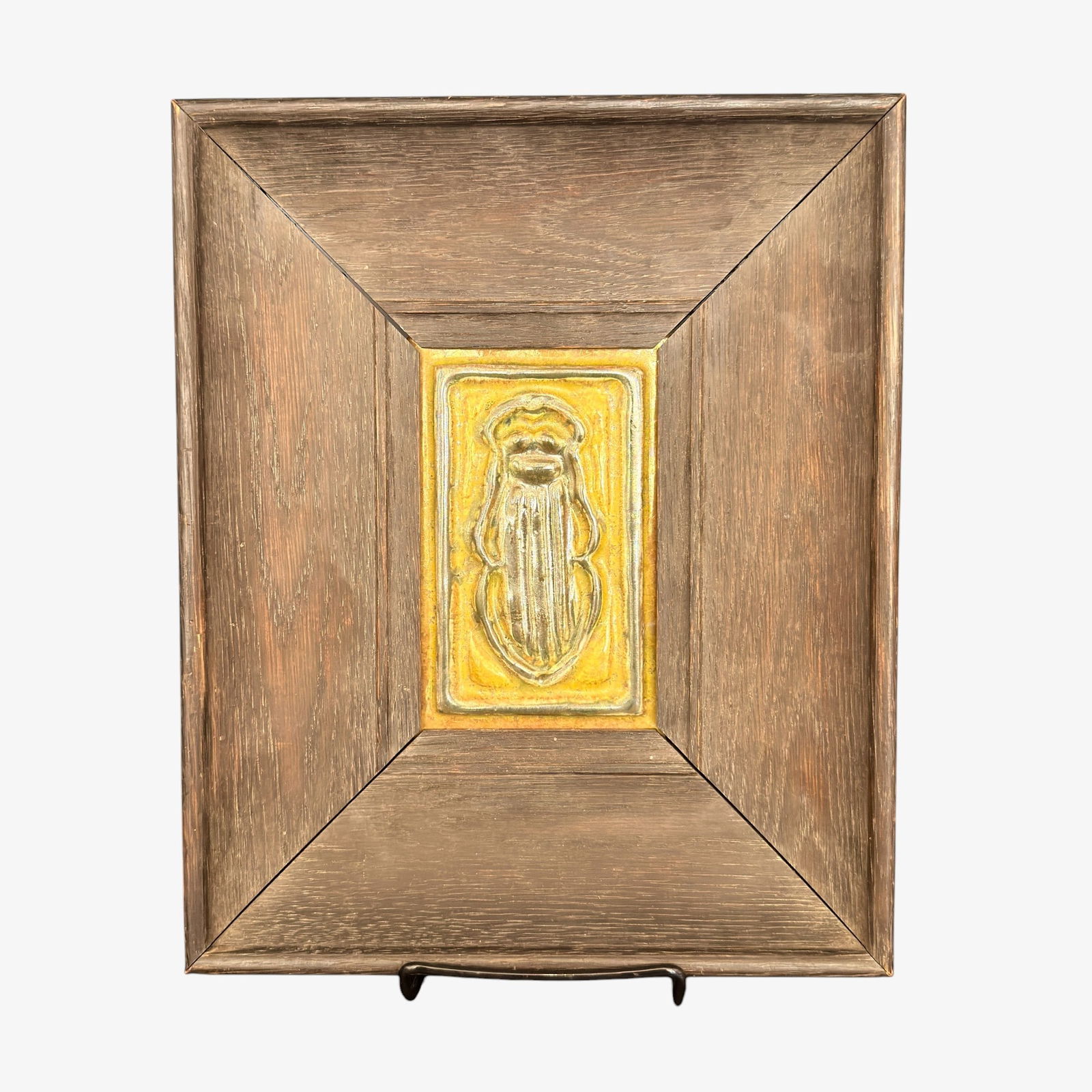 Arts & Crafts Framed Pewabic Tile of Cicada (1 of 6)