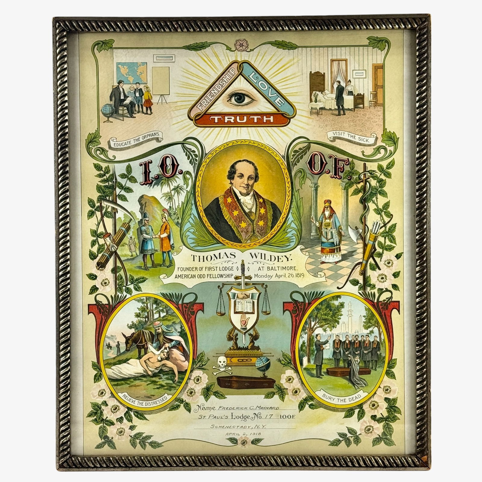 Early Masonic Commemorative Lithograph (1 of 4)