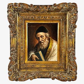 M. Wysocki Oil Portrait of a Rabbi (1 of 4)