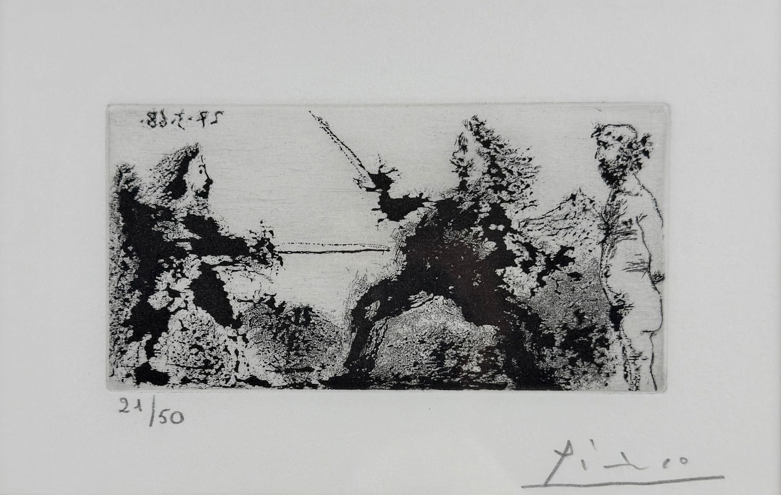 "Duel, avec un Spectateur Nu" Etching by Pablo Picasso