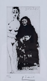 "Maja et Celestine" Etching and Aquatint, Pablo Picasso