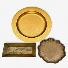 Three Arts and Crafts Trays, inc. Tiffany