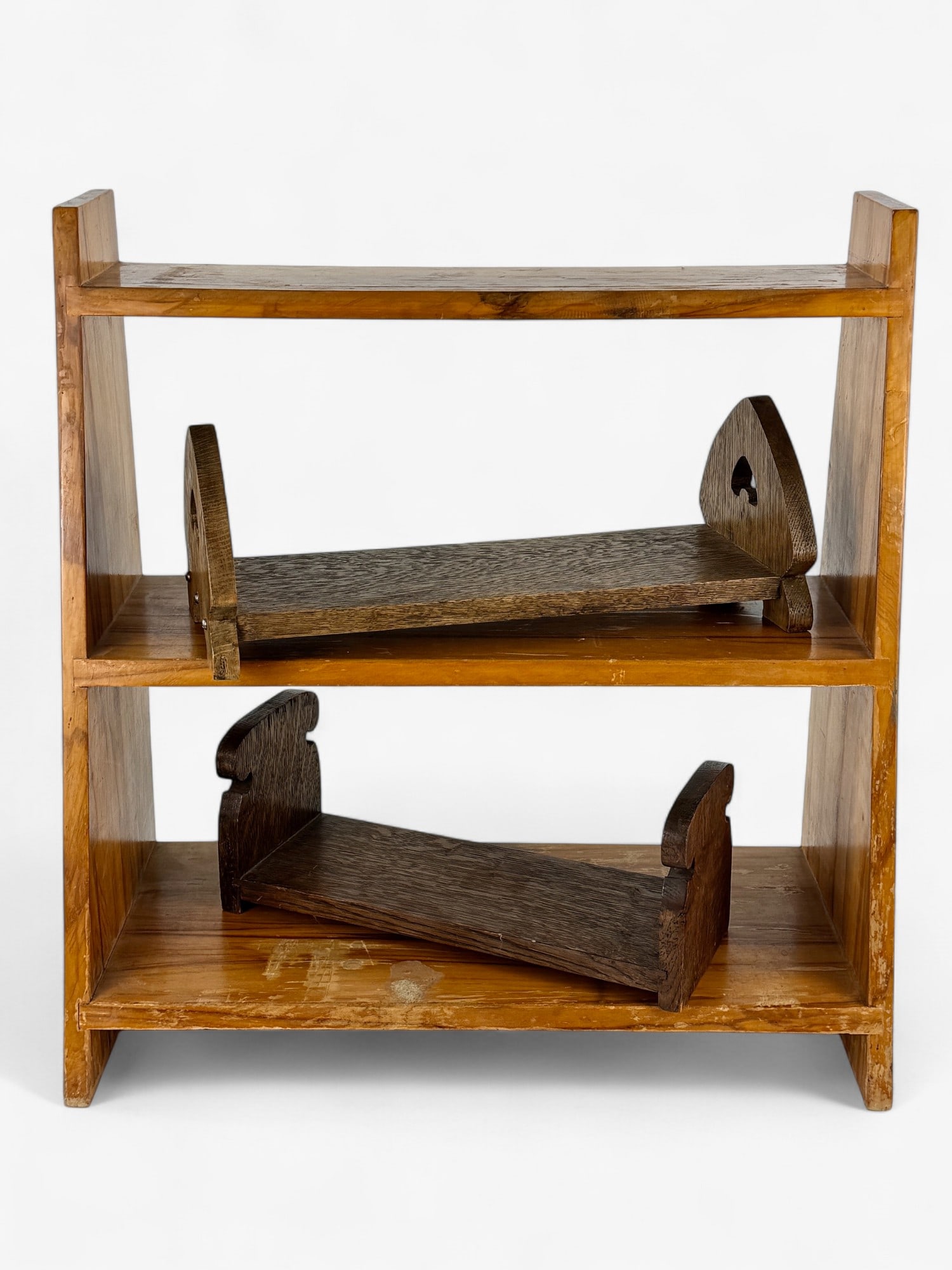 Three Arts and Crafts Oak Display Shelves (1 of 8)