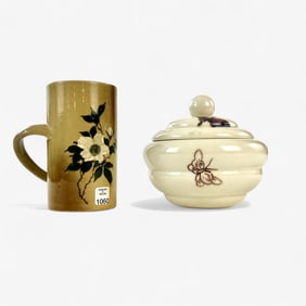 Pair of Artist Decorated Art Pottery Pieces, Rookwood