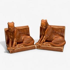 Rookwood Pottery Panther Bookends