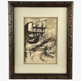 Robert Fabe Framed Watercolor on Paper