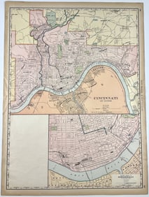 Large Format Rand McNally, Cincinnati OH Map