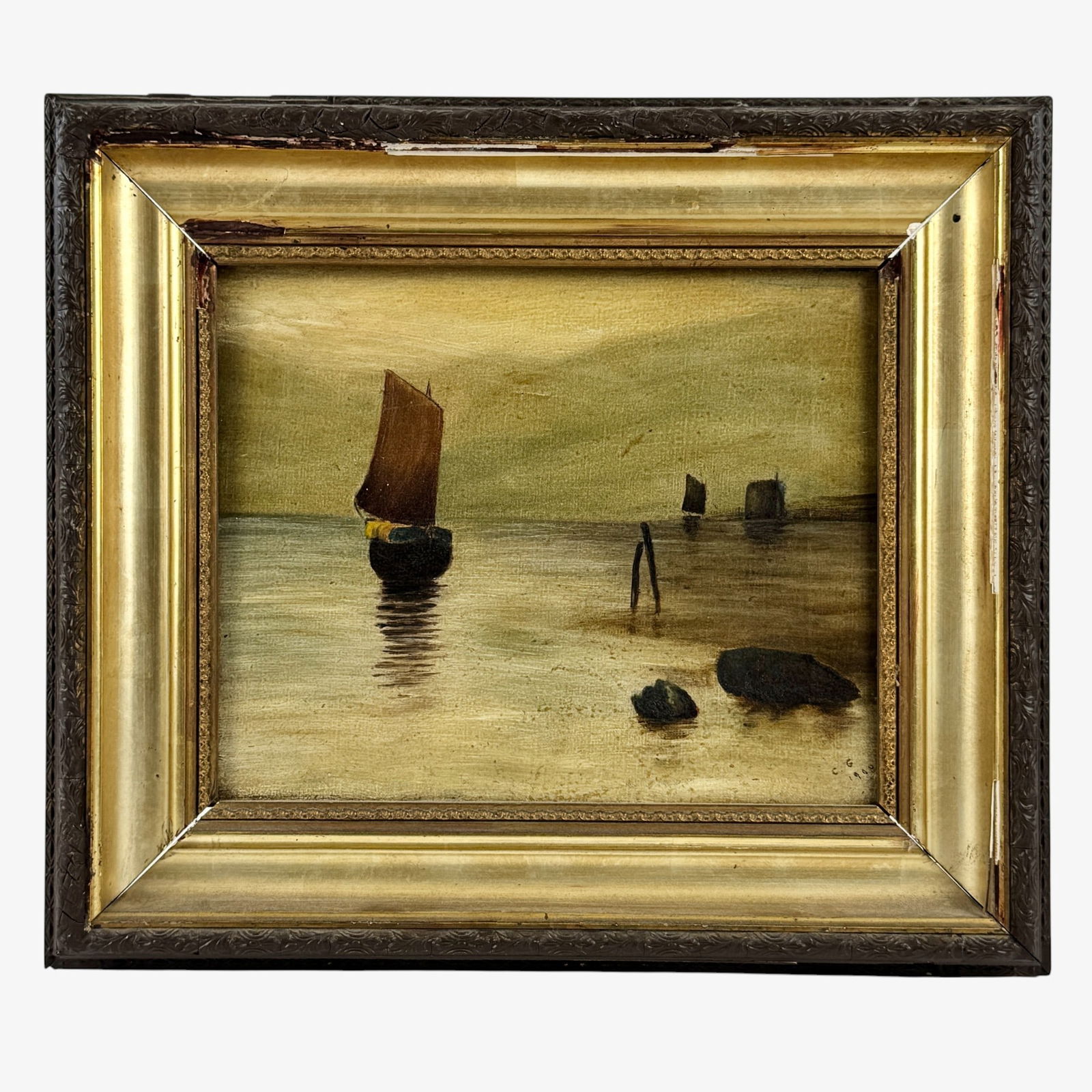 Five Oil and Acrylic Harbor Scenes (1 of 6)