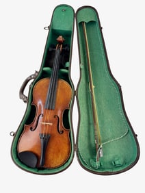 Antique Violion with Bow in Case