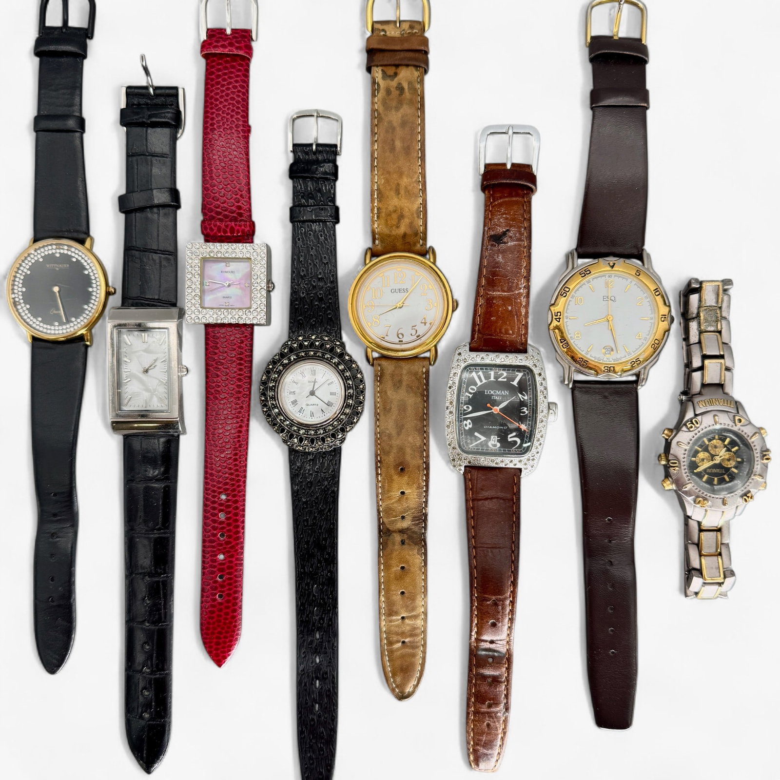20th Century Fashion Wristwatches: 8 wristwatches by various makers.