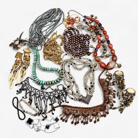 Collection of Pearl, Costume, Semi-Precious Stone Necklaces