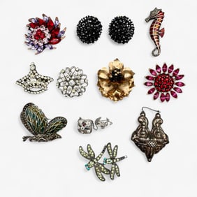 Large Group of Costume and Sterling Pendants