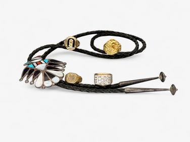 Group of Gold Rings and Necklace