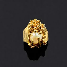14K Gold and Pearl Ring