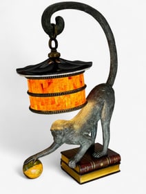 Maitland Smith Monkey Bronze Monkey Table Lamp