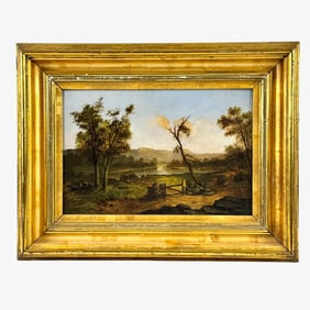 Hudson River School Oil on Board Landscape