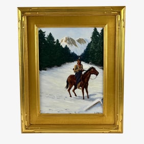 Pair of American Indian Oils by S. Crew