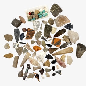 Collection of Early Arrowheads, Pottery Shards, plus
