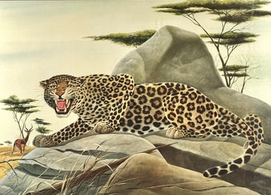 John Ruthven Leopard Lithograph