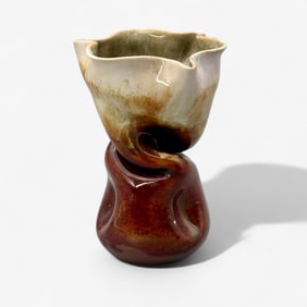 Signed Doulton for Lambeth Crumpled Vase