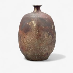 Japanese Raku Fired Ceramic Vase